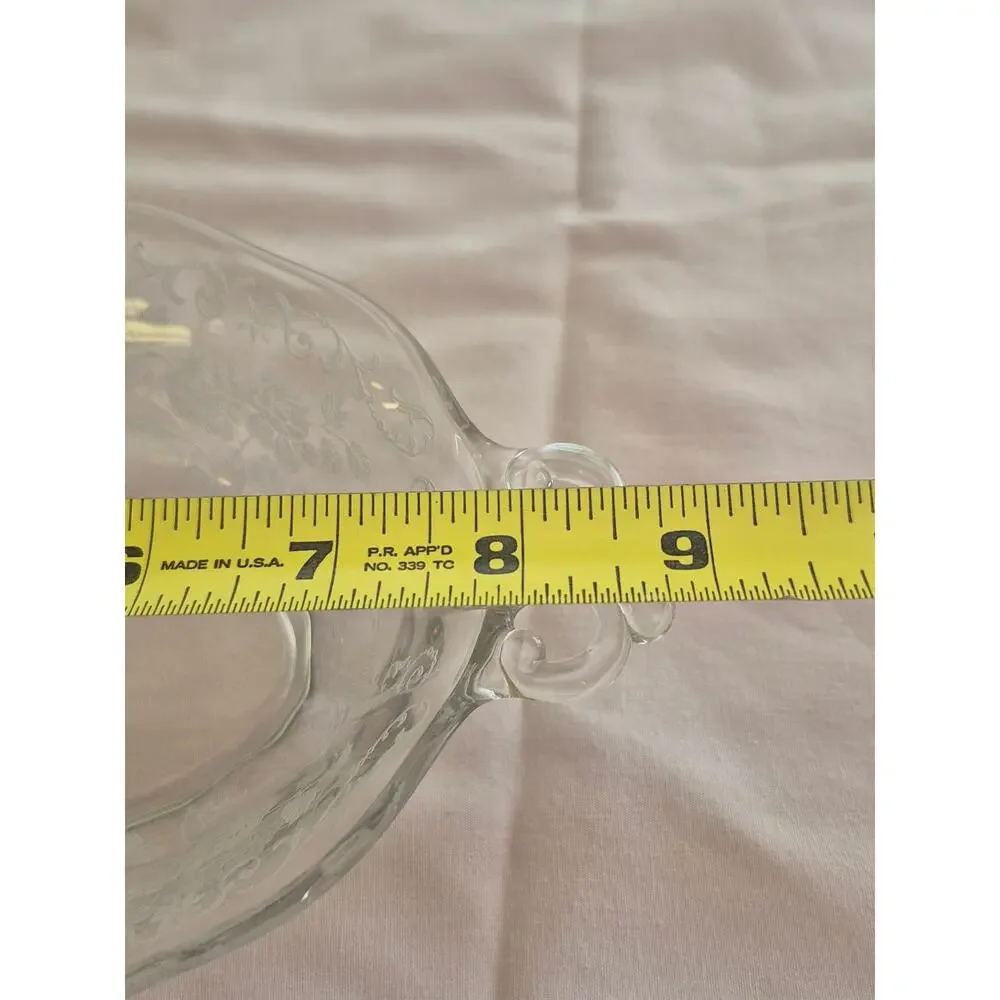 Rare‎ Fostoria Midnight Rose Etched Depression Glass Dish 1933–1957 Vintage